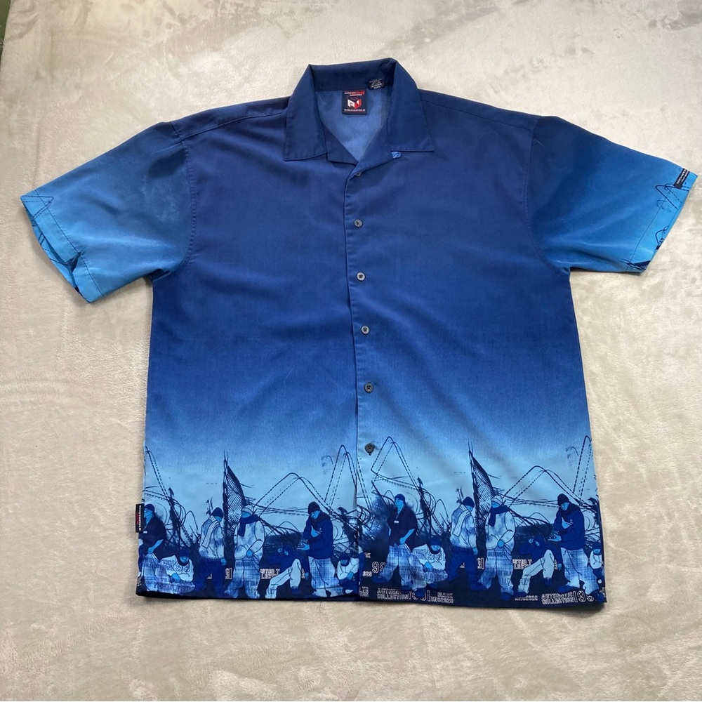 Vintage Southpole Button Up Shirt Y2K Baggy Urban AOP Hip Hop Streetwear 90s